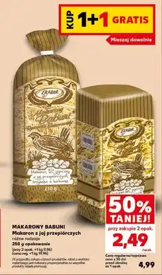 Kaufland Makaron z jaj przepiórczych krajanka z kurkumą Makarony Babuni oferta