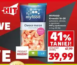 Kaufland Krewetki 16-20 gotowane obrane z ogonkiem Myfood oferta