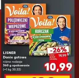 Kaufland Danie gotowe Voila! polędwiczki wieprzowe w sosie grzybowym z kaszą gryczaną Lisner oferta