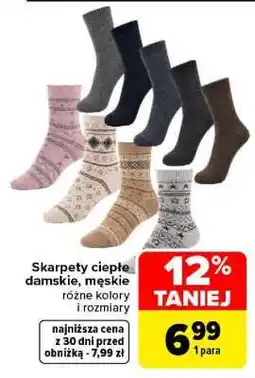 Carrefour Skarpety ciepłe damskie, męskie oferta