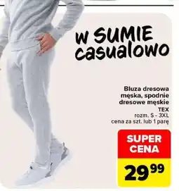 Carrefour Bluza dresowa męska, spodnie dresowe męskie oferta