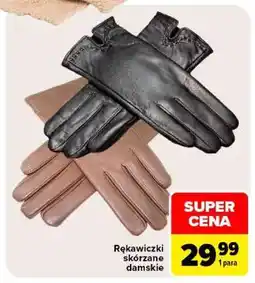 Carrefour Rękawiczki skórzane damskie oferta