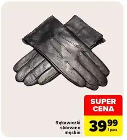 Carrefour Rękawiczki skórzane męskie oferta