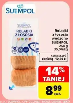 Carrefour Roladki z łososia wędzone oferta