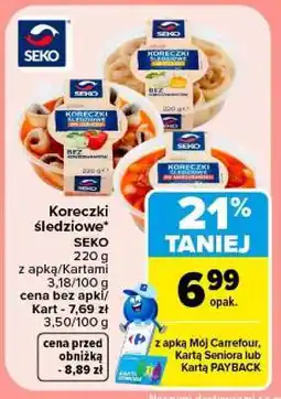 Carrefour Koreczki śledziowe Seko oferta