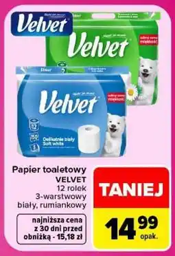 Carrefour Papier toaletowy VELVET oferta