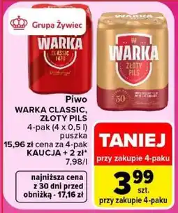 Carrefour WARKA CLASSIC, ZŁOTY PILS oferta