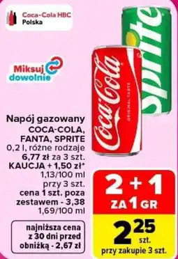 Carrefour Napój gazowany COCA-COLA, FANTA, SPRITE oferta