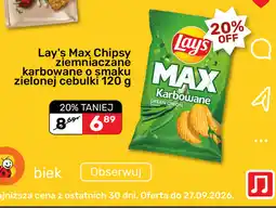 Biedronka Lay's Max Chipsy ziemniaczane karbowane o smaku zielonej cebulki oferta