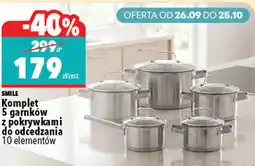 Biedronka SMILE Komplet 5 garnków z pokrywkami do odcedzania oferta