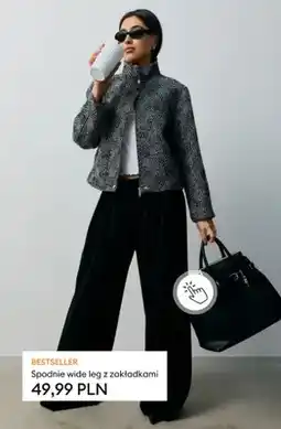 Sinsay Spodnie wide leg z zakładkami oferta