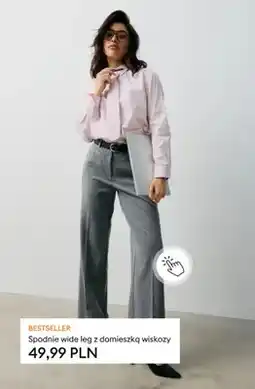 Sinsay Spodnie wide leg z domieszką wiskozy oferta
