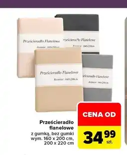 Carrefour Prześcieradło flanelowe z gumką 200x220 cm oferta