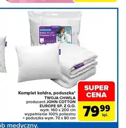 Carrefour Komplet kołdra i poduszka Twoja Chwila John Cotton 160x200 cm + 70x80 oferta