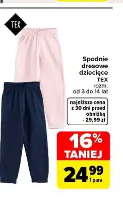 Carrefour Spodnie dresowe dziecięce TEX oferta