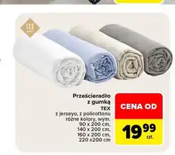 Carrefour Prześcieradło z gumką TEX z jerseyu 90x200 cm oferta