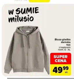 Carrefour Bluza gładka damska TEX z kapturem oferta