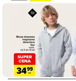 Carrefour Bluza dresowa rozpinana dziecięca TEX oferta