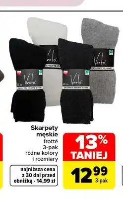 Carrefour Skarpety męskie frotté 3-pak Vento oferta