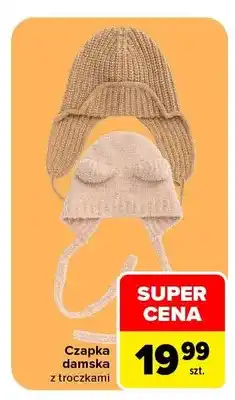 Carrefour Czapka damska z troczkami oferta