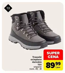 Carrefour Trzewiki ocieplane damskie TEX wiązane oferta