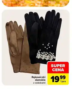 Carrefour Rękawiczki damskie z ozdobami oferta