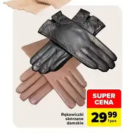 Carrefour Rękawiczki skórzane damskie oferta