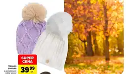 Carrefour Czapka damska z pomponem oferta