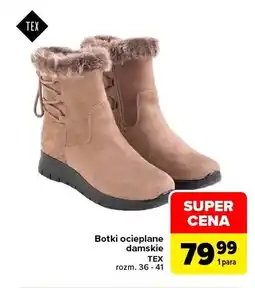 Carrefour Botki ocieplane damskie TEX oferta