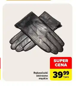 Carrefour Rękawiczki skórzane męskie oferta