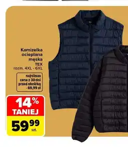 Carrefour Kamizelka ocieplana męska TEX rozm. 4XL - 6XL oferta
