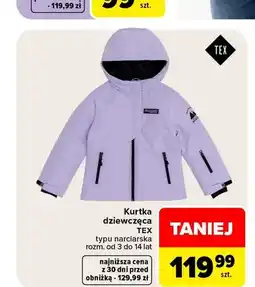 Carrefour Kurtka dziewczęca typu narciarska TEX oferta
