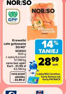 Krewetki całe gotowane Vannamei NORSO