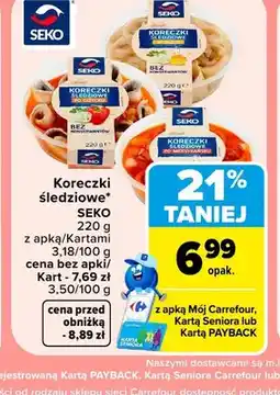 Carrefour Koreczki śledziowe w oleju Seko oferta