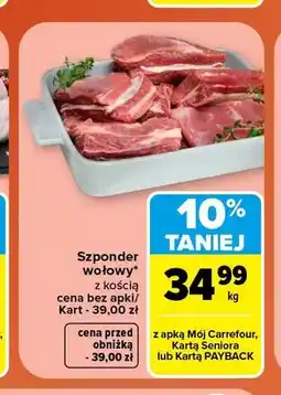 Carrefour Szponder wołowy z kością oferta