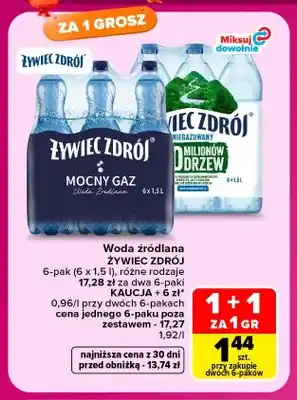 Woda źródlana gazowana Żywiec Zdrój mocny gaz 6-pak