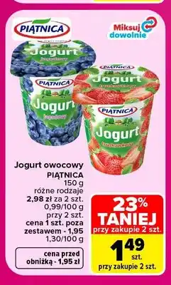 Carrefour Jogurt owocowy Piątnica jagodowy oferta