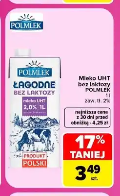 Carrefour Mleko UHT bez laktozy Polmlek 2% oferta