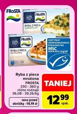 Carrefour Ryba z pieca mrożona z brokułami Frosta oferta