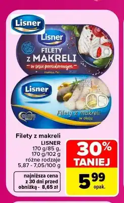 Carrefour Filety z makreli w sosie pomidorowym Lisner oferta