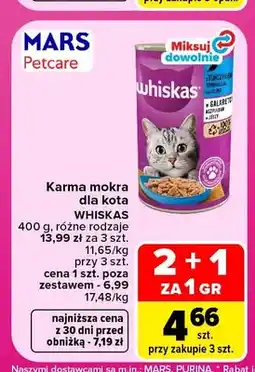 Carrefour Karma mokra dla kota Whiskas oferta