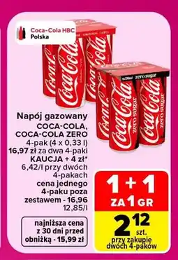 Carrefour Napój gazowany Coca-Cola Zero 4-pak oferta