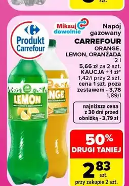 Carrefour Napój gazowany Carrefour Orange oferta