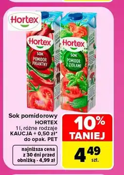 Carrefour Sok pomidorowy pikantny Hortex oferta