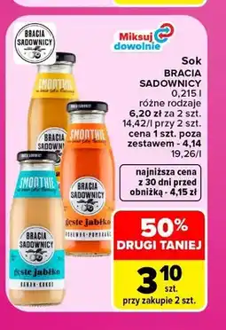 Carrefour Sok gęste jabłko banan kokos Bracia Sadownicy oferta