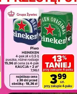 Carrefour Piwo Heineken 4-pak oferta