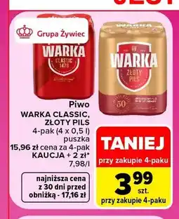 Carrefour Piwo Warka Classic 4-pak oferta