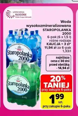 Carrefour Woda wysokozmineralizowana Staropolanka 2000 6-pak oferta