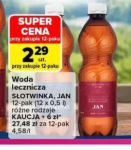 Carrefour Woda niegazowana lecznicza Słotwinka 12-pak oferta