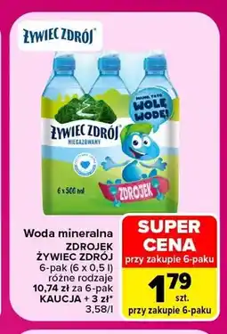 Carrefour Woda mineralna Zdrojek Żywiec Zdrój 6-pak oferta
